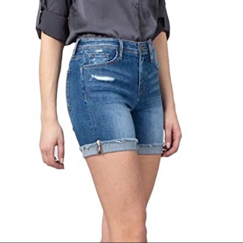 Flying Monkey Mid-Rise Bermuda Shorts Rolled Cuff